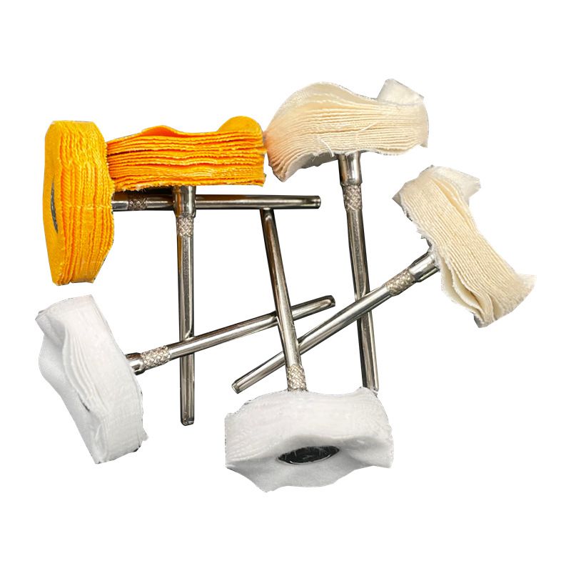 T形迷你小布輪拋光輪鏡拋光輪黃布珠寶玉石拋光吊磨配件線2.35mm